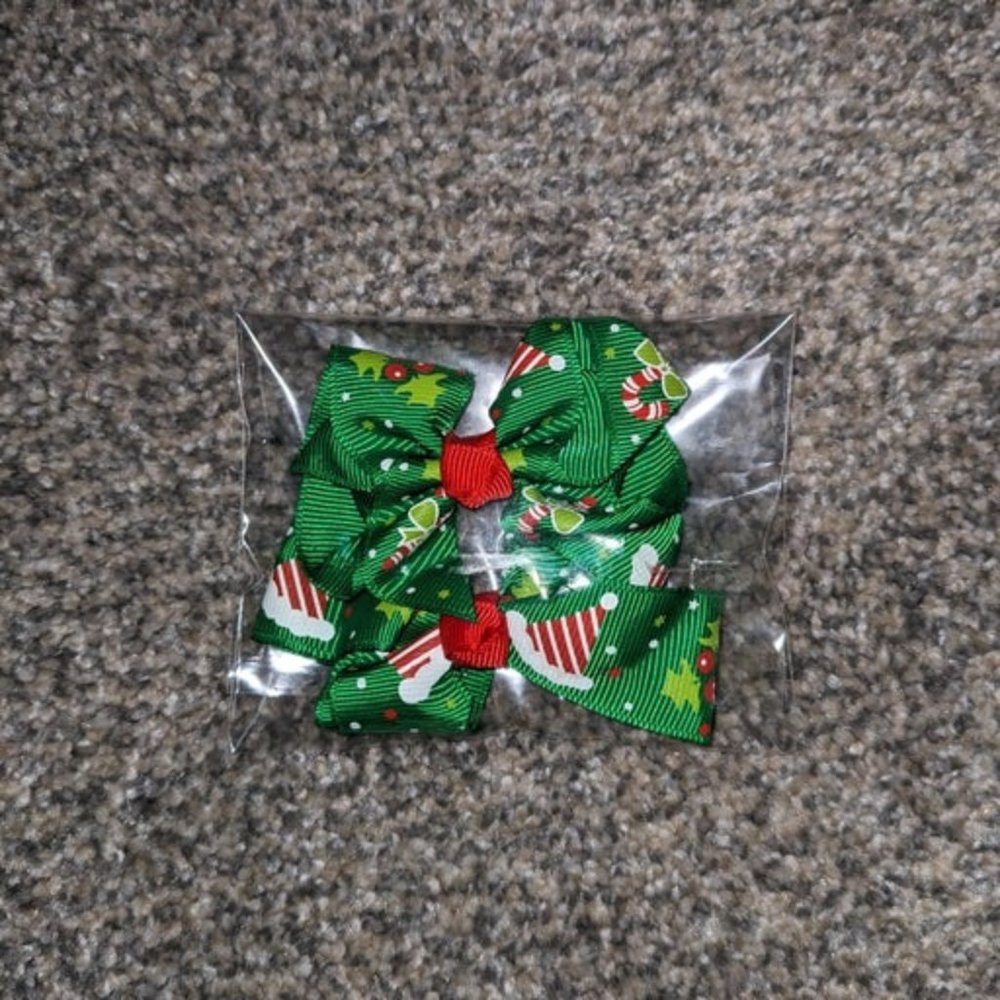 Christmas bow clips